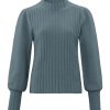 Dames Yaya | Ribbed Puff Sleeve Sweater