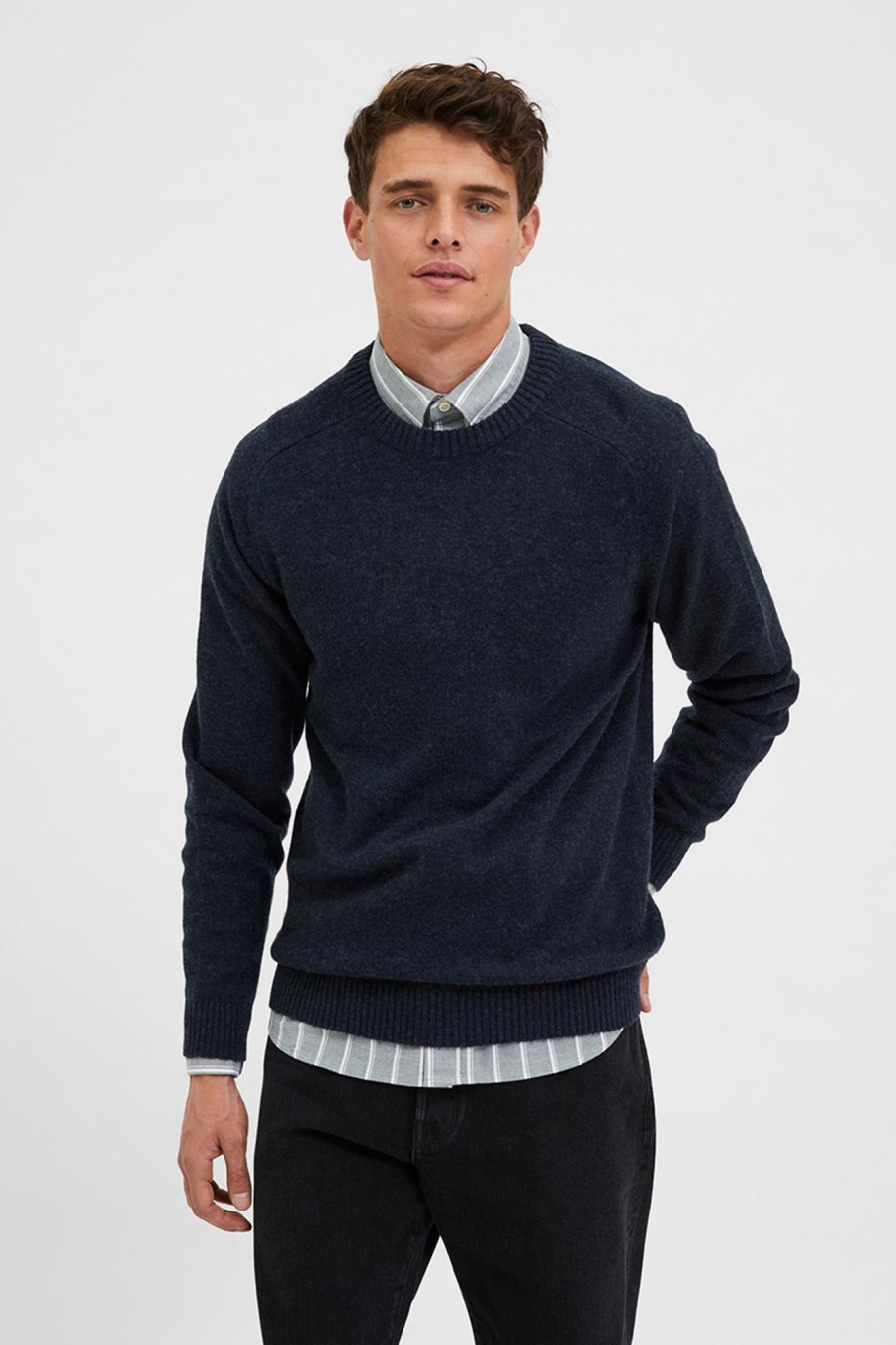 Herren Selected | Slhnewcoban Lambs Wool Crew Neck W