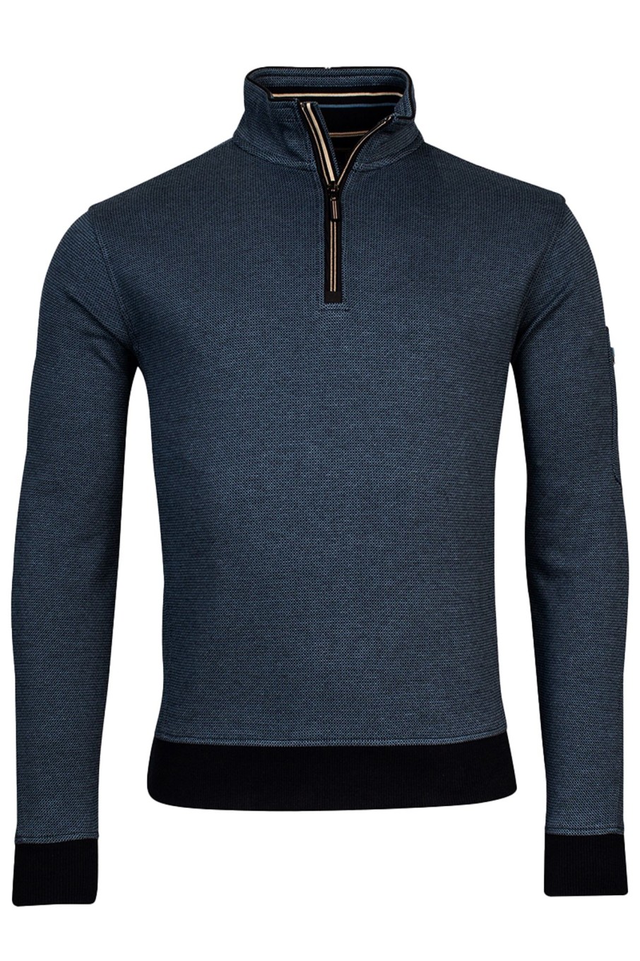 Herren Baileys | Sweatshirt 1/2 Zip 2-Tone All Over Jacquard