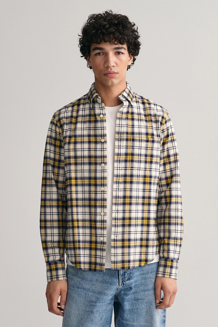 Herren Gant | Reg Ut Brushed Oxford Check Shirt