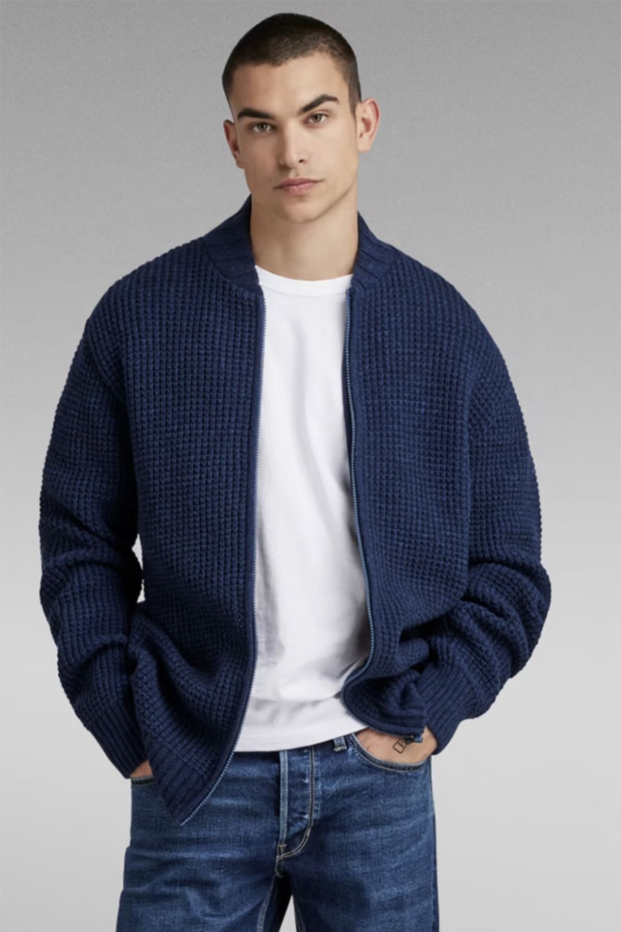 Herren G-Star | Chunky Zip Cardigan Knit