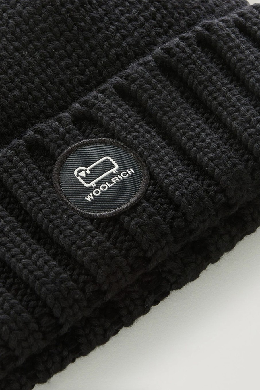 Herren Woolrich | Merino Wool Logo Beanie