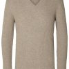 Herren Selected | Slhronn Ls Knit V-Neck B