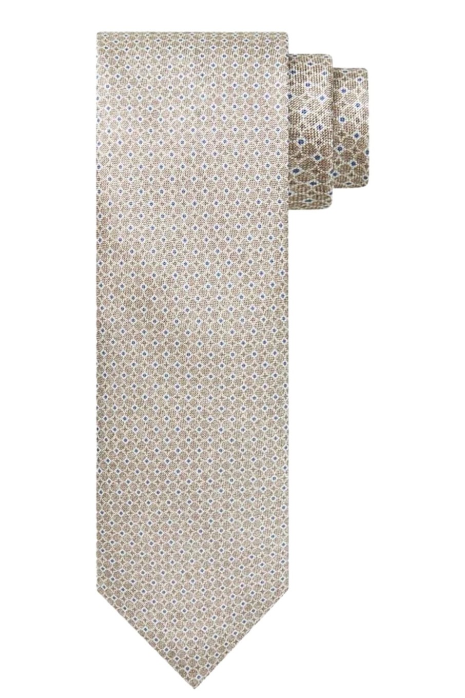 Herren Profuomo | Tie Silk Print Camel