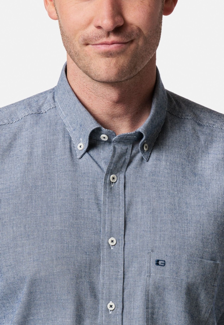 Herren Giordano | Ivy, Ls Button Down Mini Two Tone Check