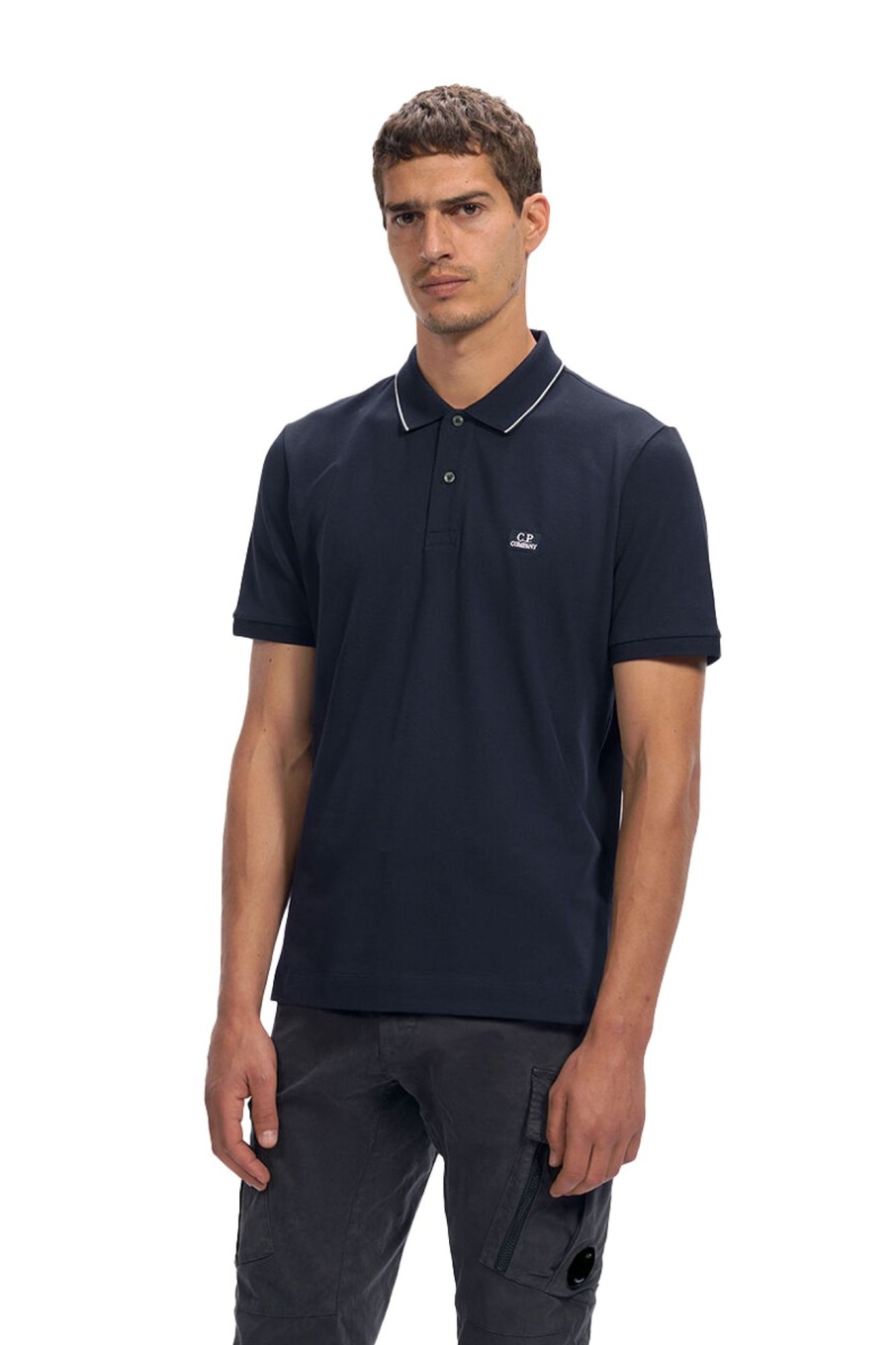 Herren C.P. Company | Stretch Piquet Striped Polo Shirt