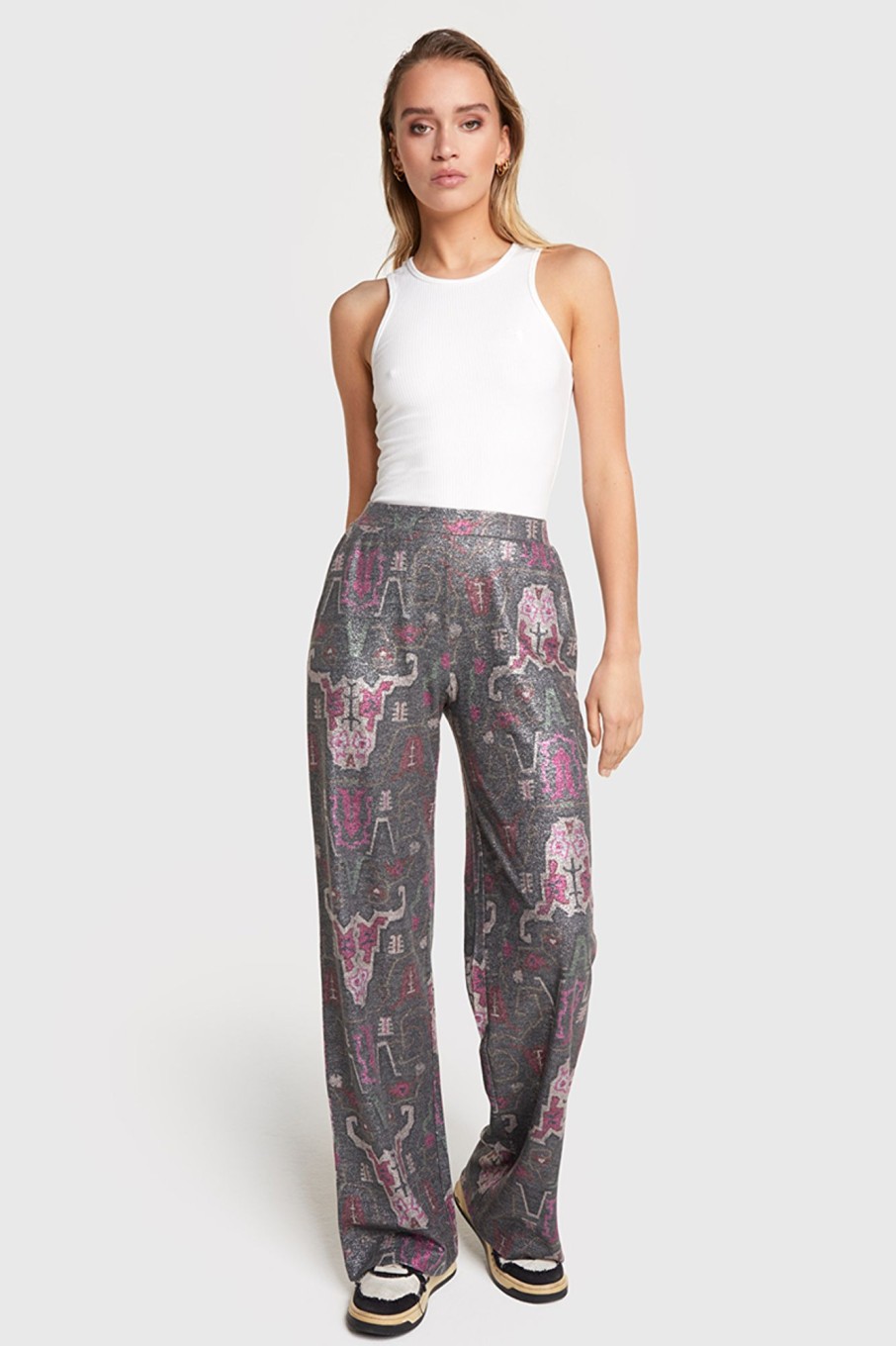 Dames Alix the Label | Ladie Knitted Ethnic Lurex Pant