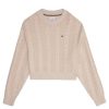 Kids Tommy Hilfiger | Cable Cropped Crew Sweater