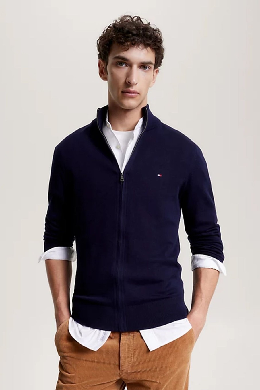 Herren Tommy Hilfiger | Pima Org Ctn Cashmere Zip Thru