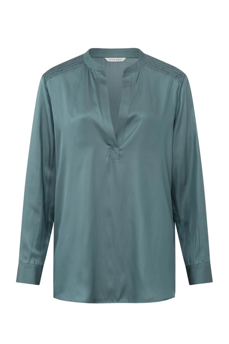 Dames Yaya | Satin Top With V-Neck