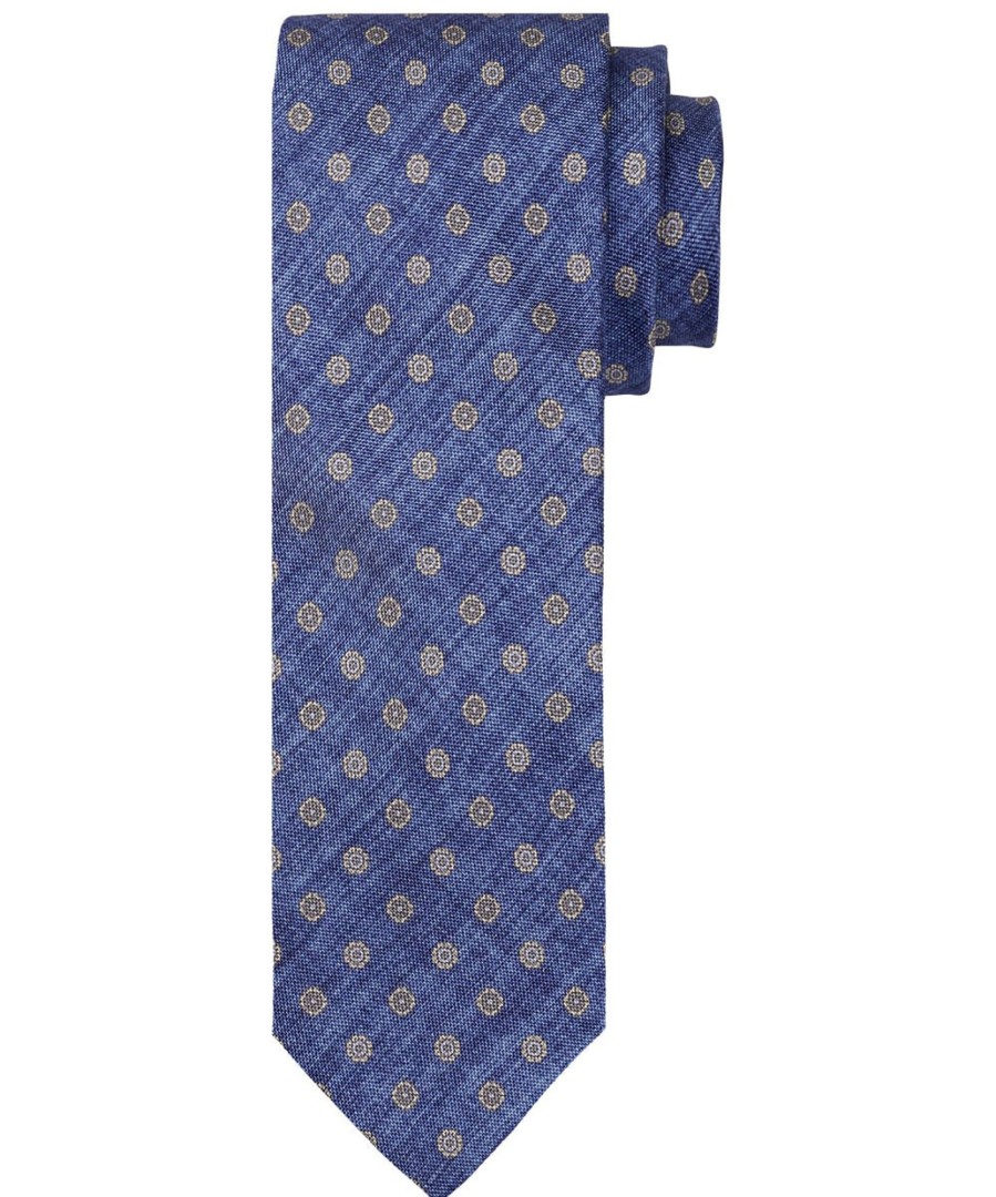 Herren Profuomo | Tie Silk Print Royal 00286435