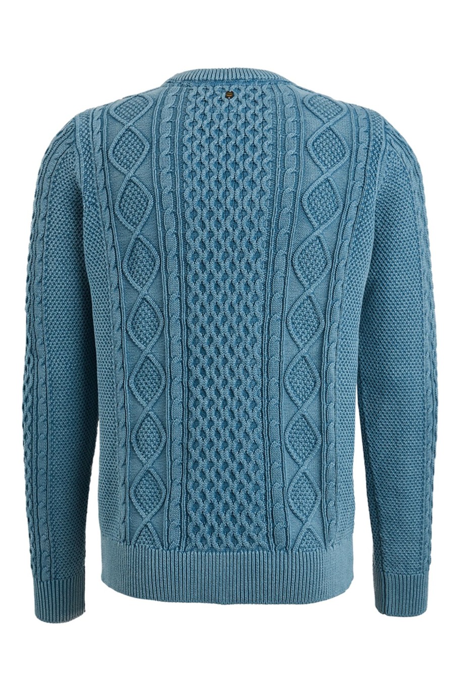 Herren PME Legend | R-Neck Garment Dye Cable Knit