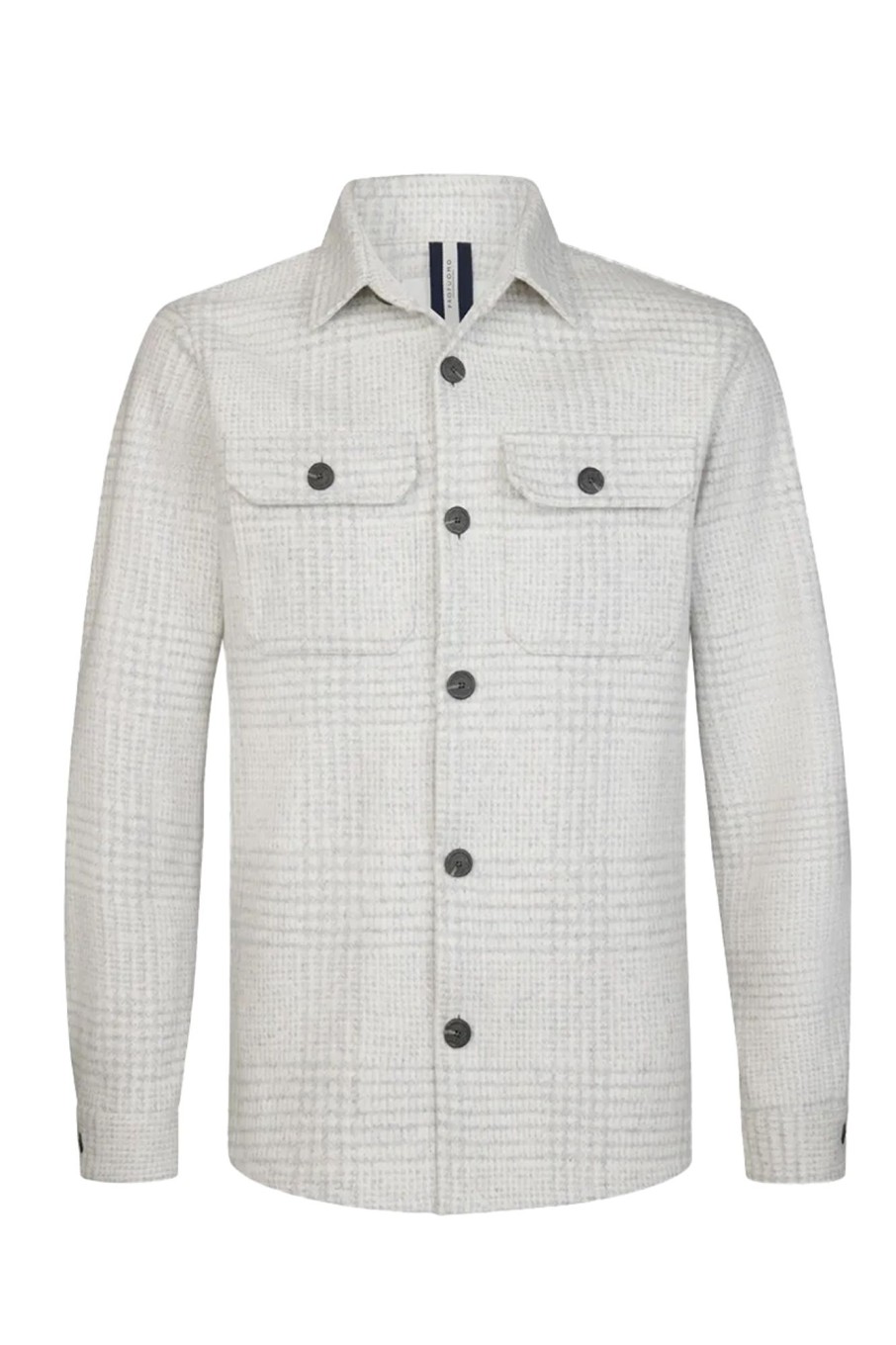 Herren Profuomo | Overshirt Knit Check Grey