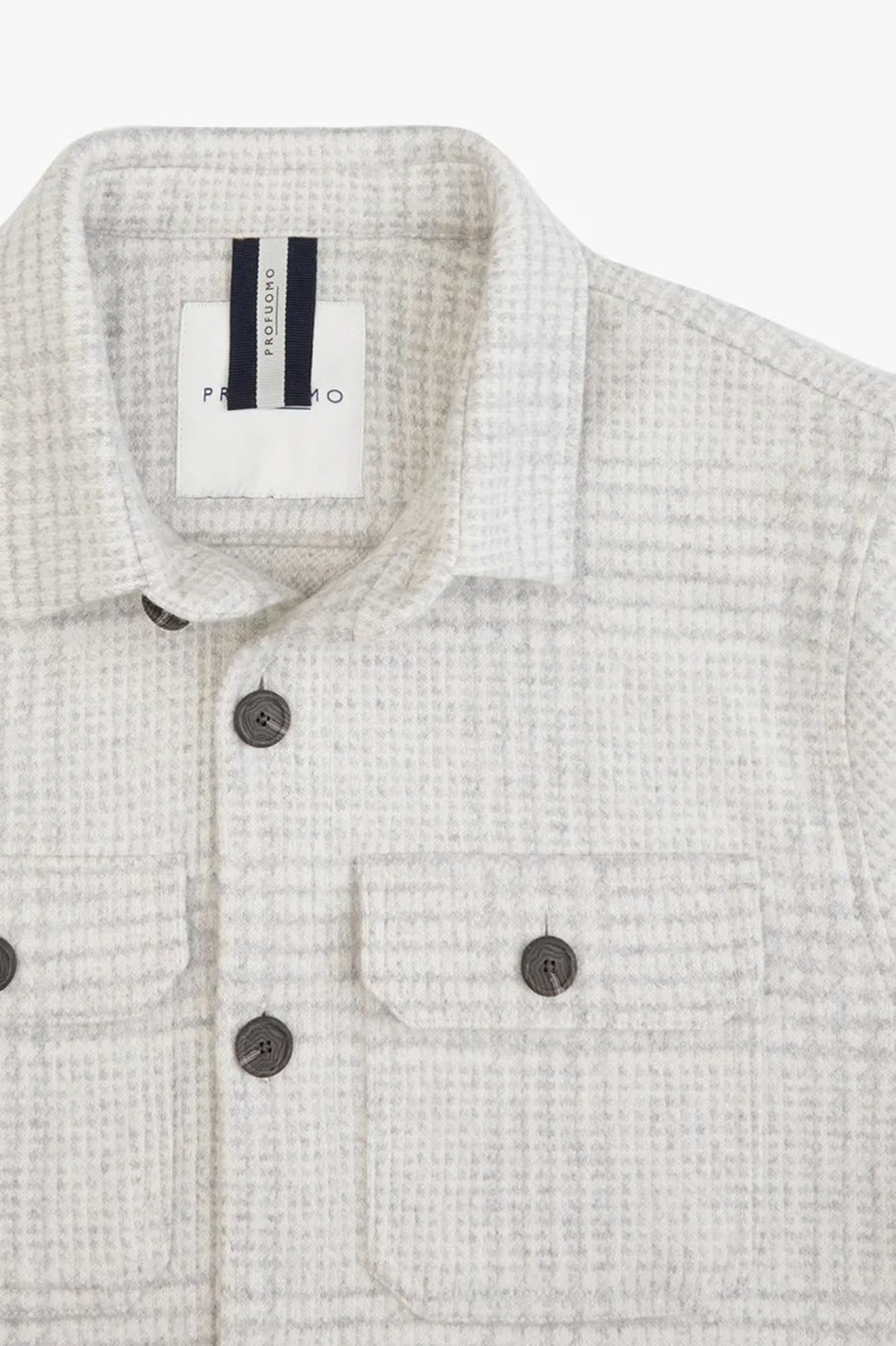 Herren Profuomo | Overshirt Knit Check Grey