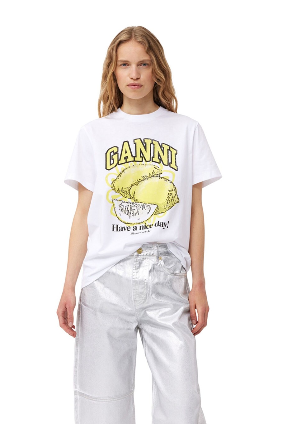 Dames Ganni | Basic Jersey Lemon