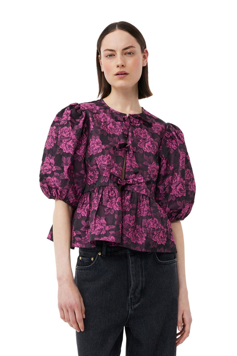 Dames Ganni | Botanical Peplim Blouse