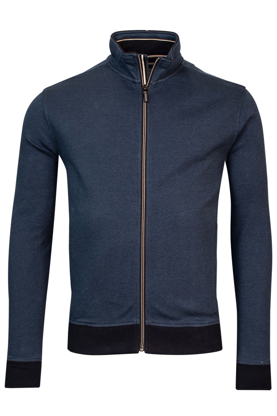 Herren Baileys | Sweat Cardigan Zip 2-Tone All Over Jacquard