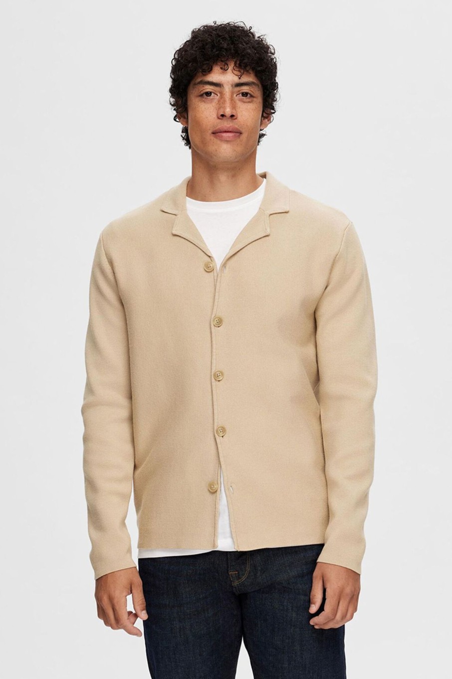 Herren Selected | Slhmilo Ls Knit Cuban Cardigan Noos