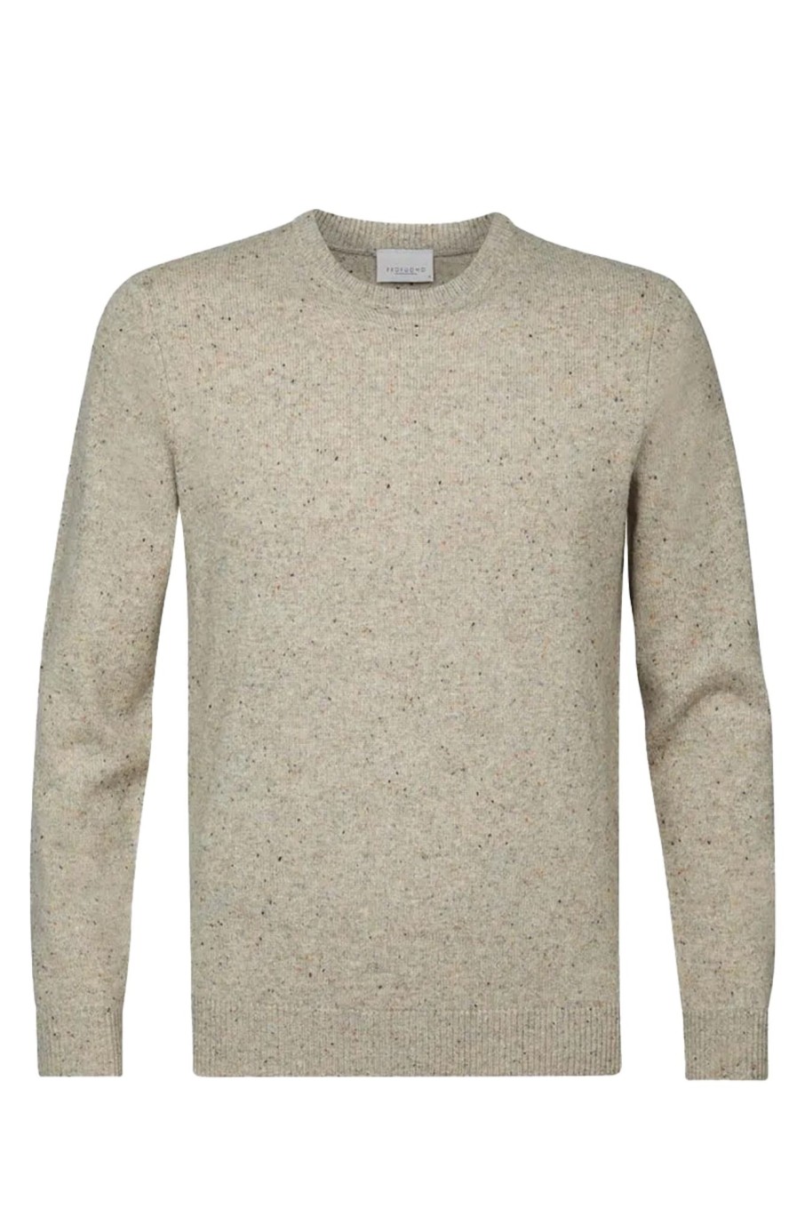 Herren Profuomo | Pullover Crew Neck Beige