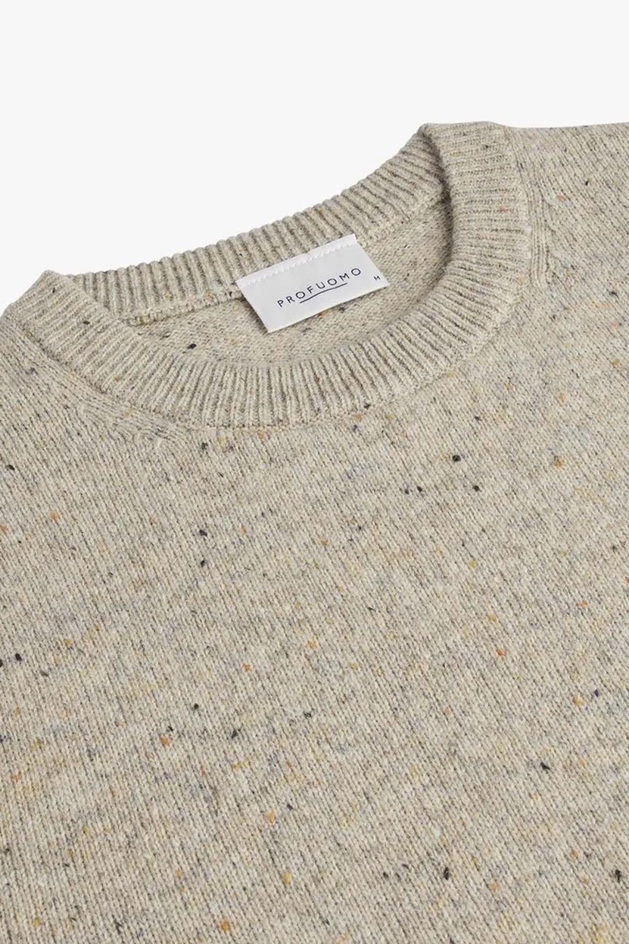 Herren Profuomo | Pullover Crew Neck Beige