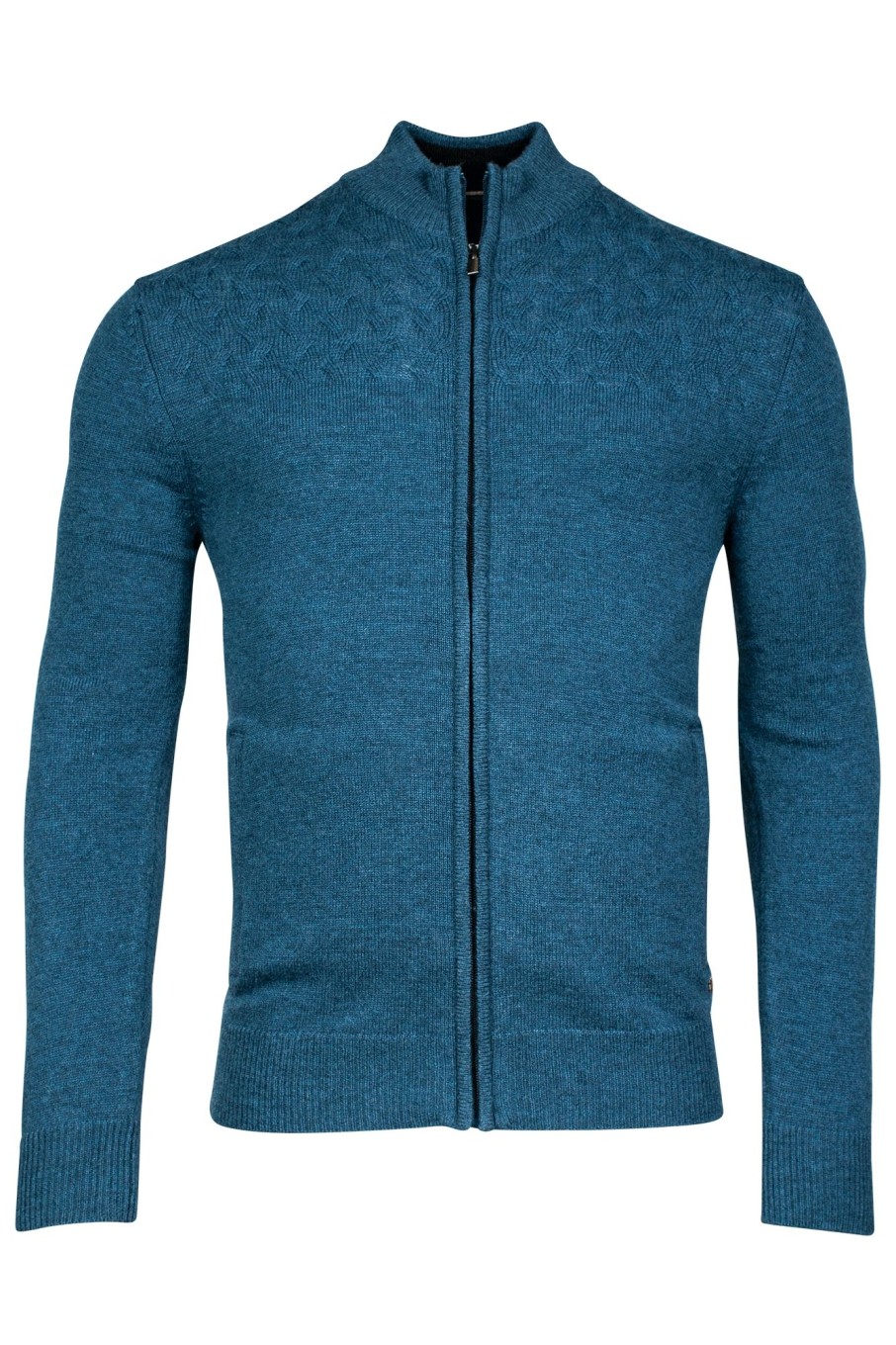 Herren Baileys | Cardigan Zip Top Body In Fancy Cable Structure Kn