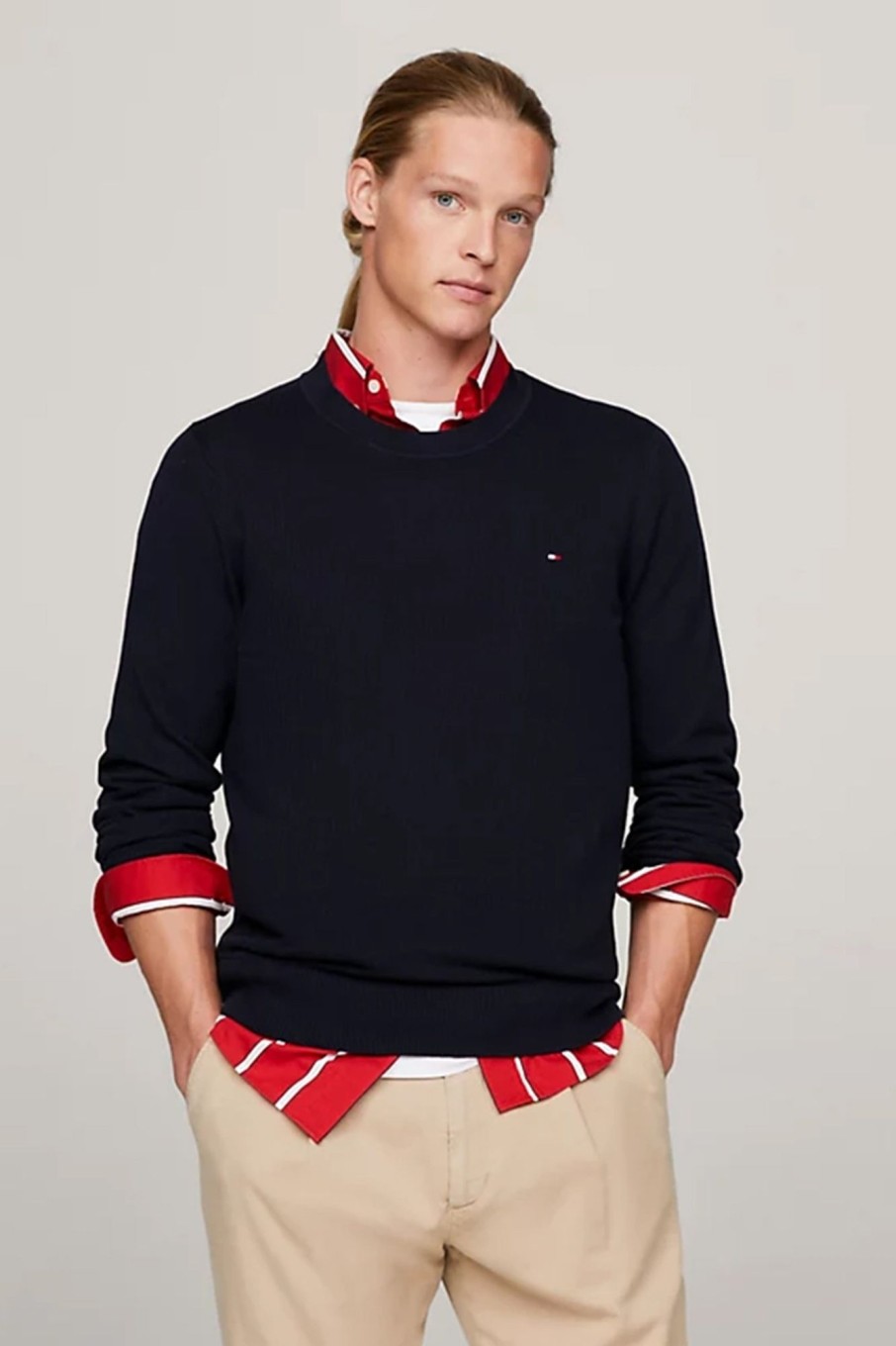 Herren Tommy Hilfiger | Chain Ridge Structure C Neck