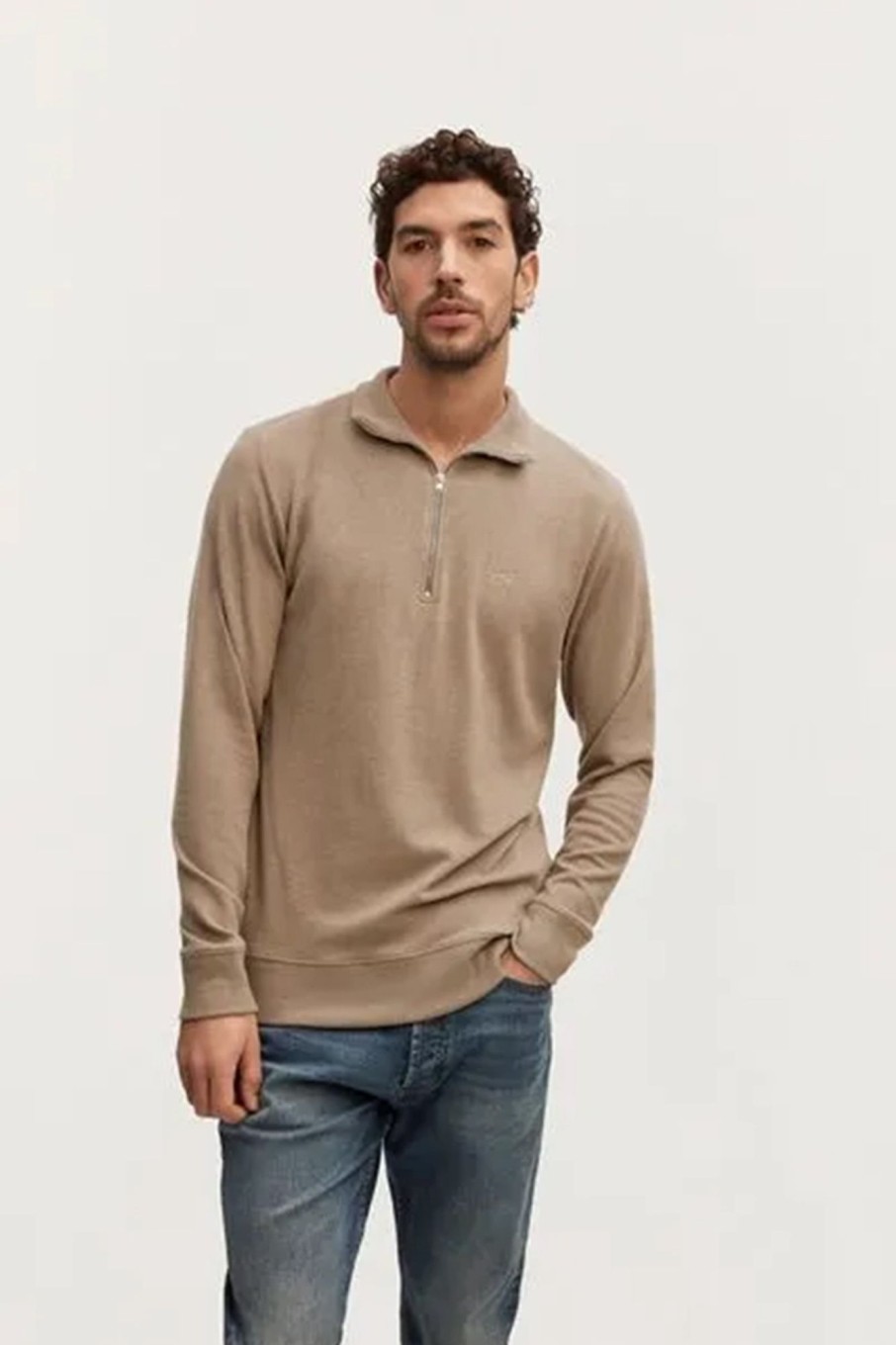 Herren Denham | Roger Half Zip Knit Cmj