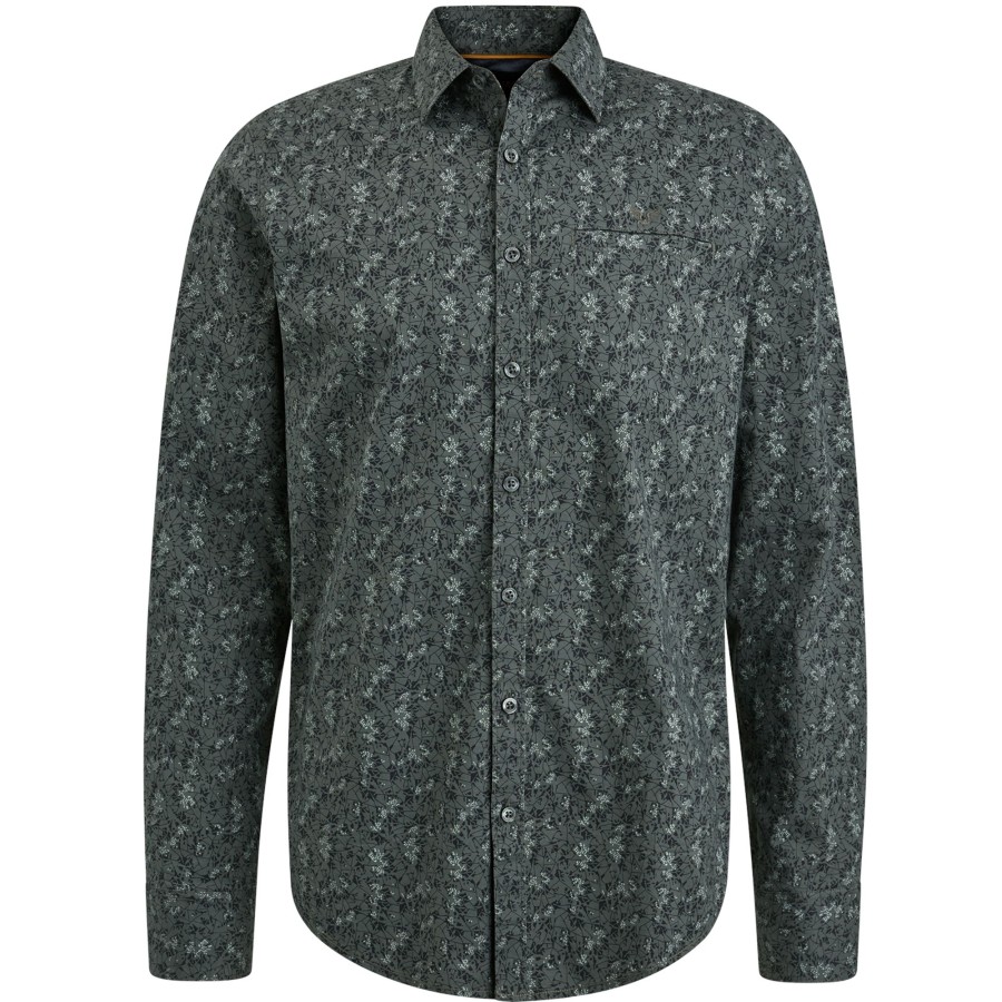 Herren PME Legend | Long Sleeve Shirt Print On Poplin Stretch