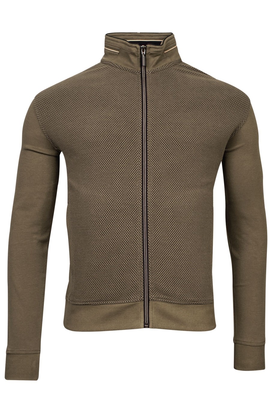 Herren Baileys | Sweat Cardigan Zip Front+Back Body 2-Tone Jacquar