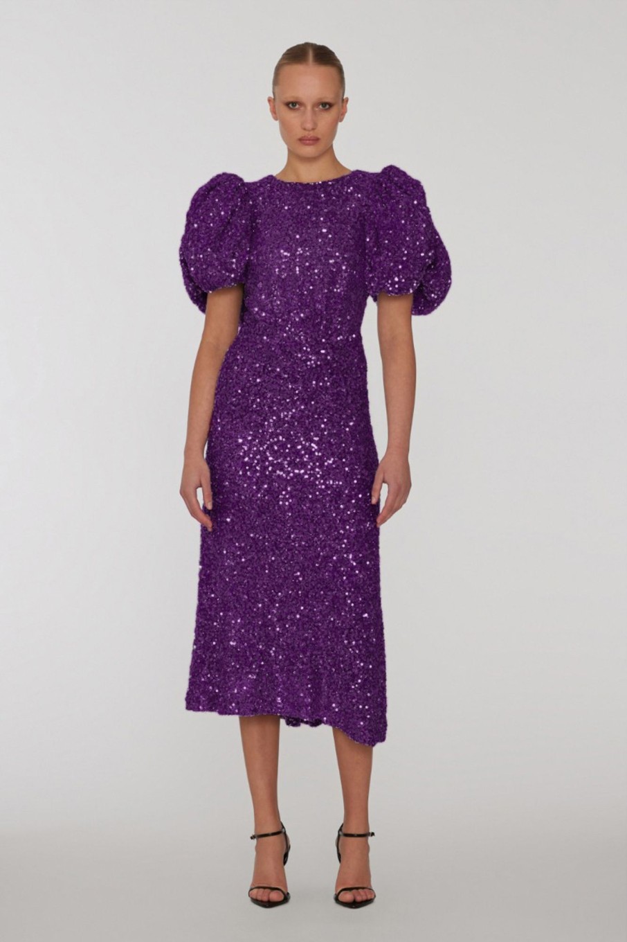 Dames Rotate | Sequins Puff Sleeve Dress