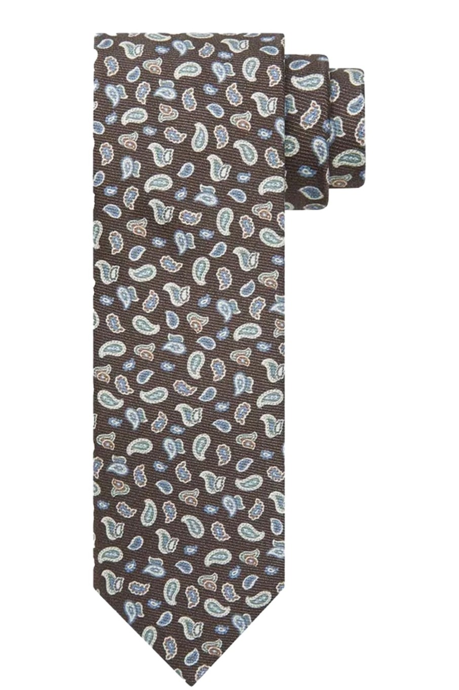 Herren Profuomo | Tie Silk Print Brown