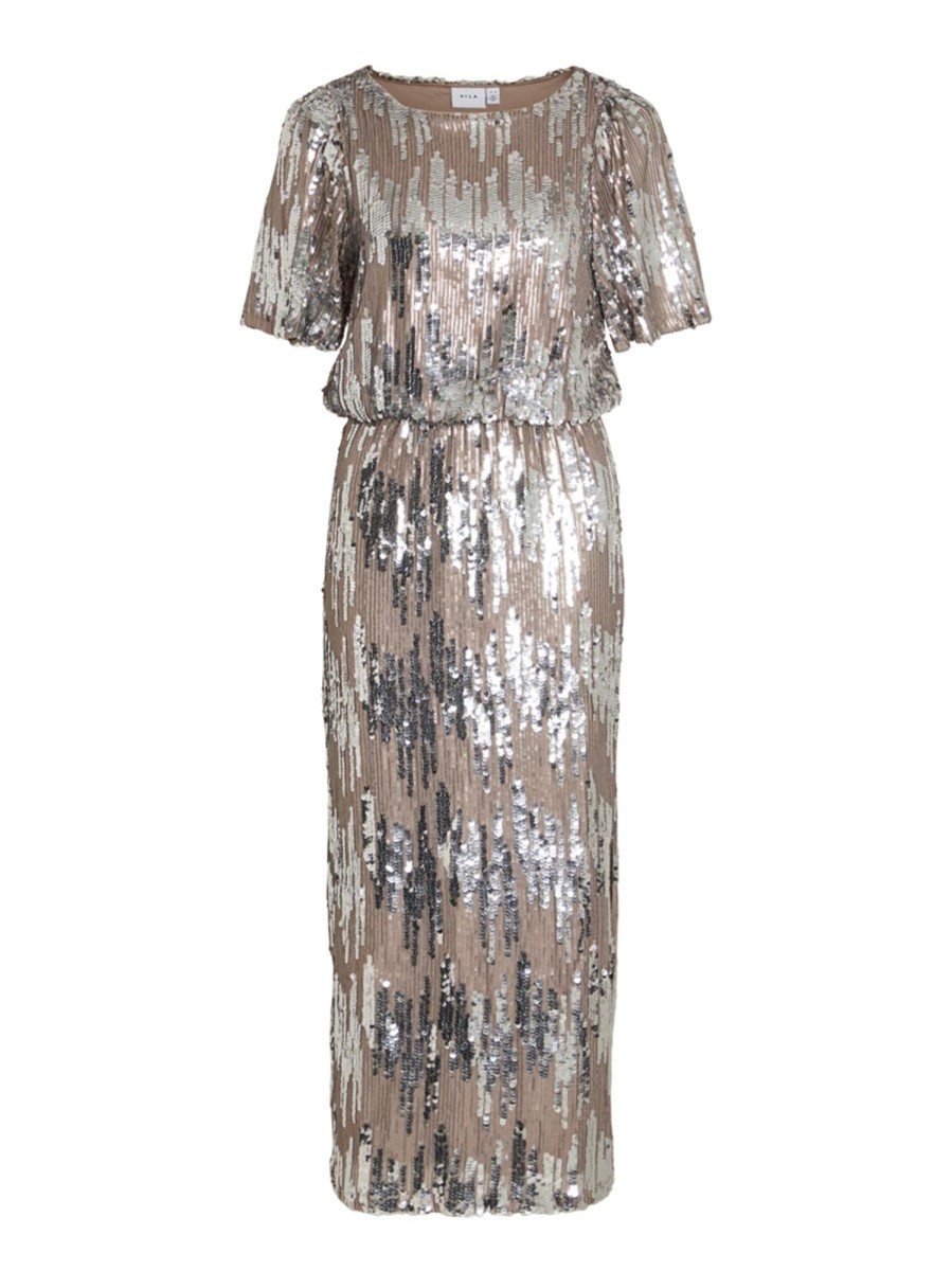 Dames Vila | Viamaya S/S Sequin Ankle Dress/Dc