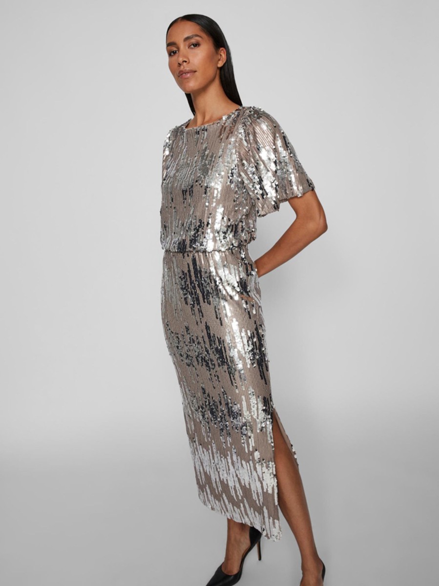 Dames Vila | Viamaya S/S Sequin Ankle Dress/Dc