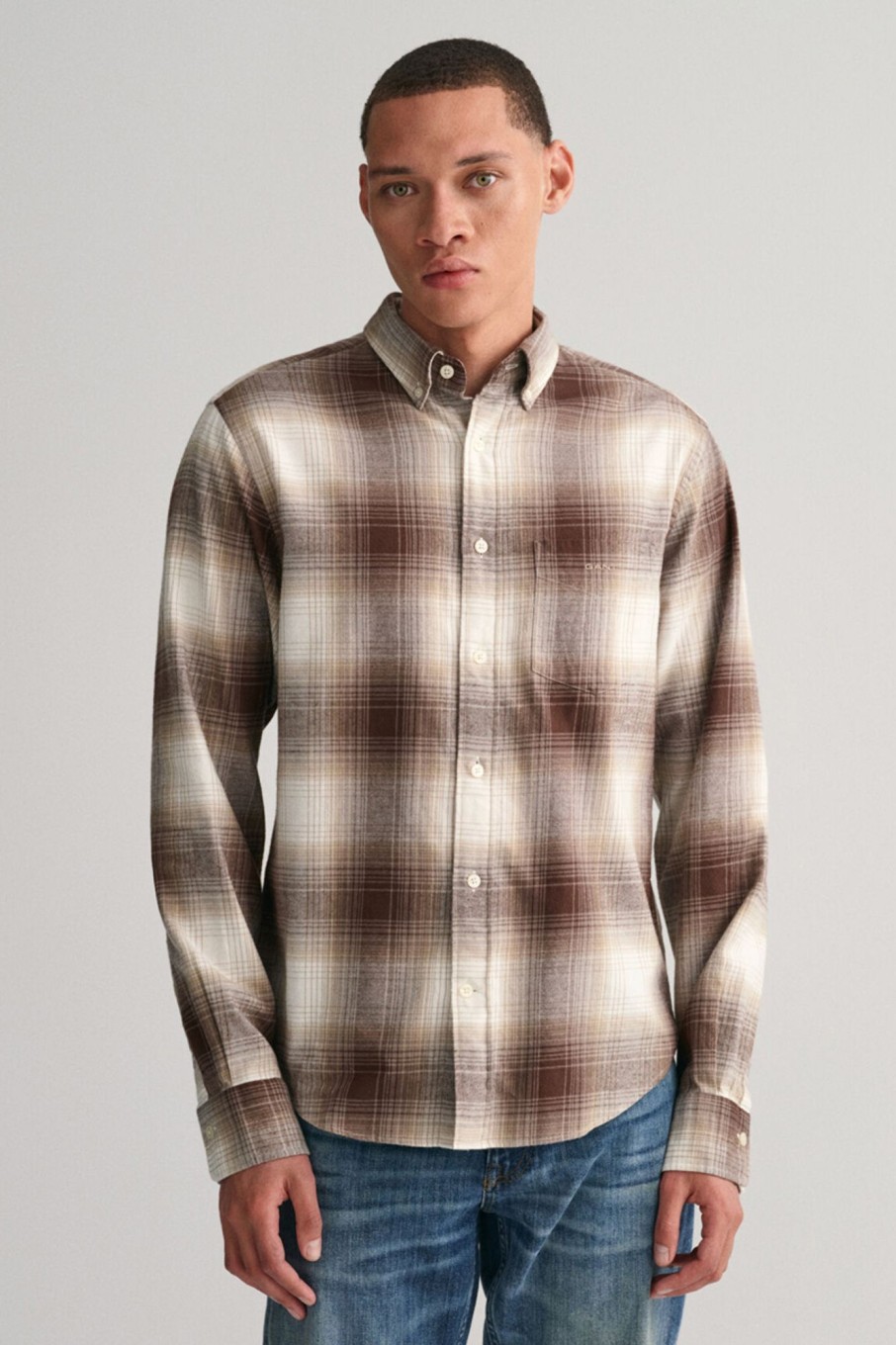 Herren Gant | Reg Ut Shadow Check Flannel Shirt