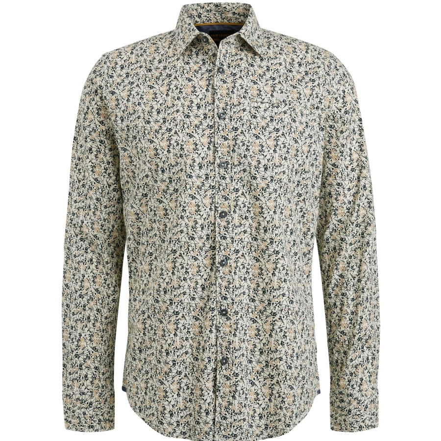 Herren PME Legend | Long Sleeve Shirt Print On Poplin Stretch