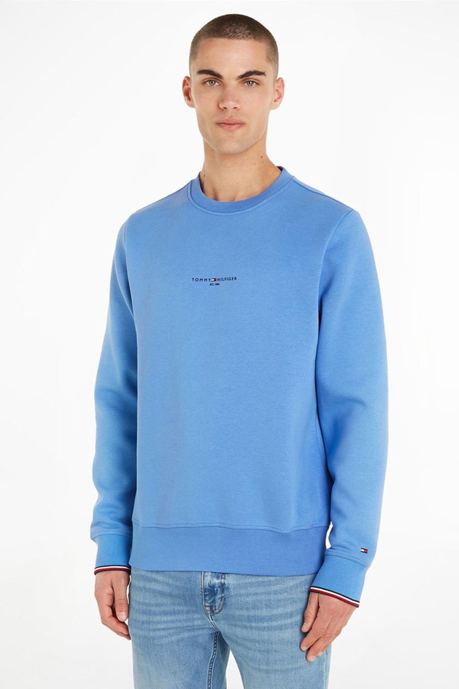 Herren Tommy Hilfiger | Tommy Logo Tipped Crewneck