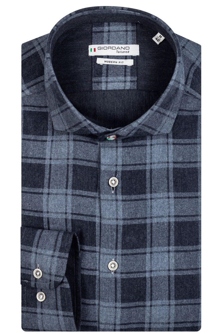 Herren Giordano | Maggiore, Ls Semi Cutaway Brushed Printed Twill