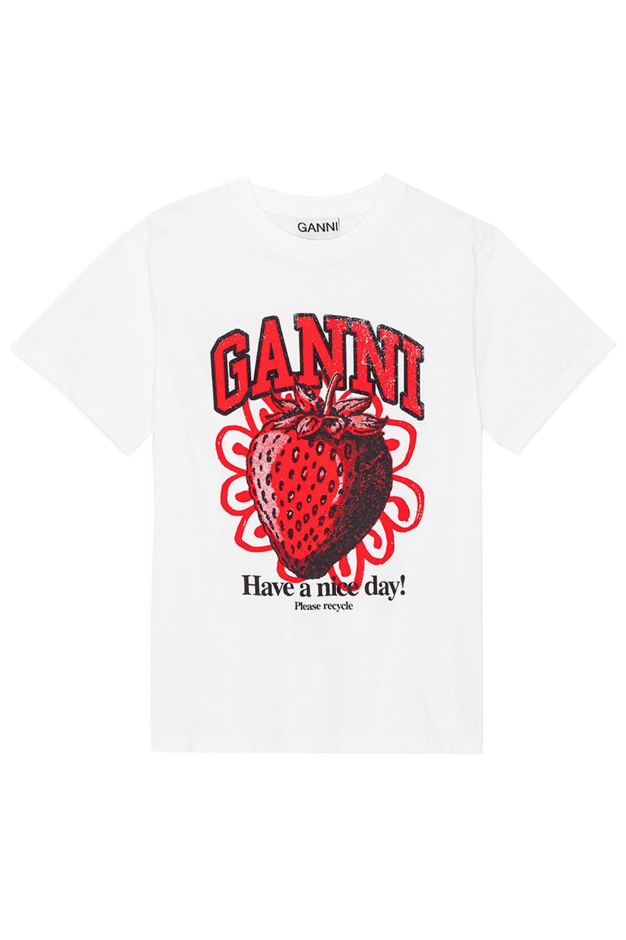 Dames Ganni | Basic Shirt Strawberry