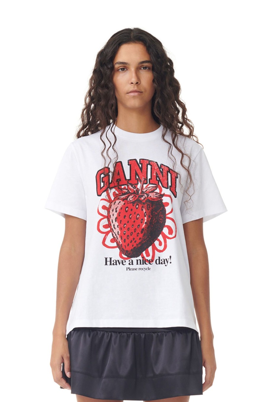 Dames Ganni | Basic Shirt Strawberry