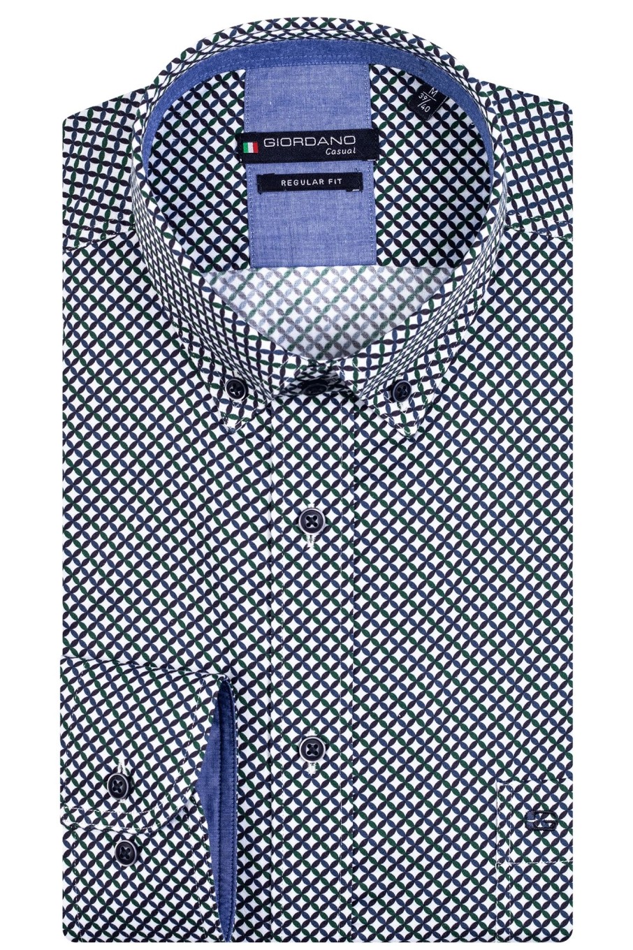 Herren Giordano | Ivy, Ls Button Down Multi Color Mini Print