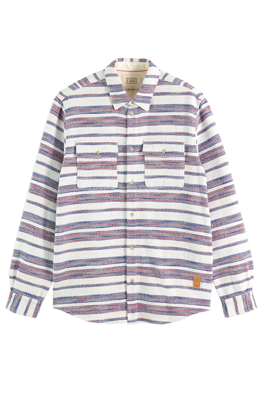 Herren Scotch & Soda | Basket Weave Gradient Stripe Shirt