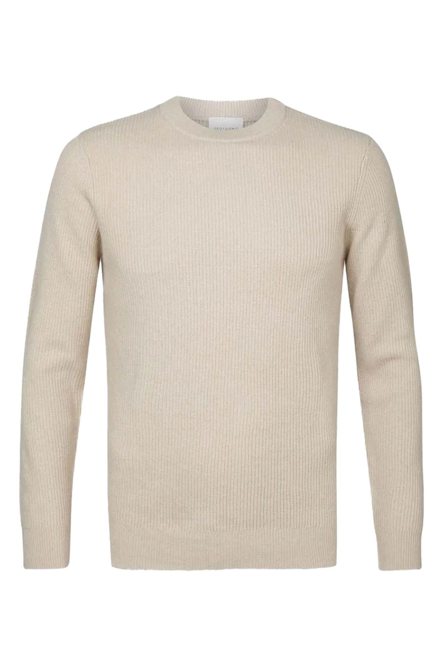 Herren Profuomo | Pullover Crew Neck Beige