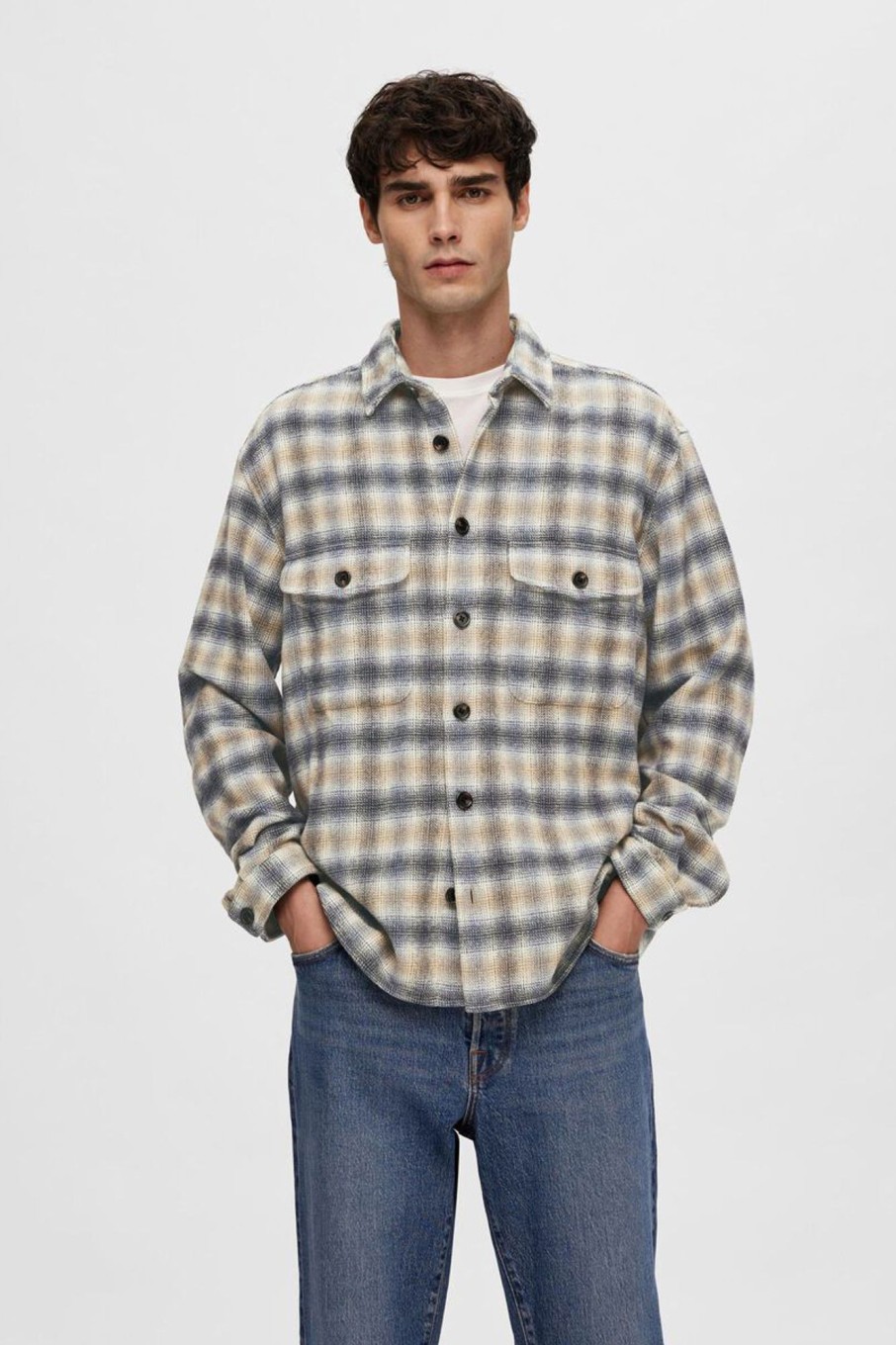 Herren Selected | Slhmason-Bax Check Overshirt Ls W