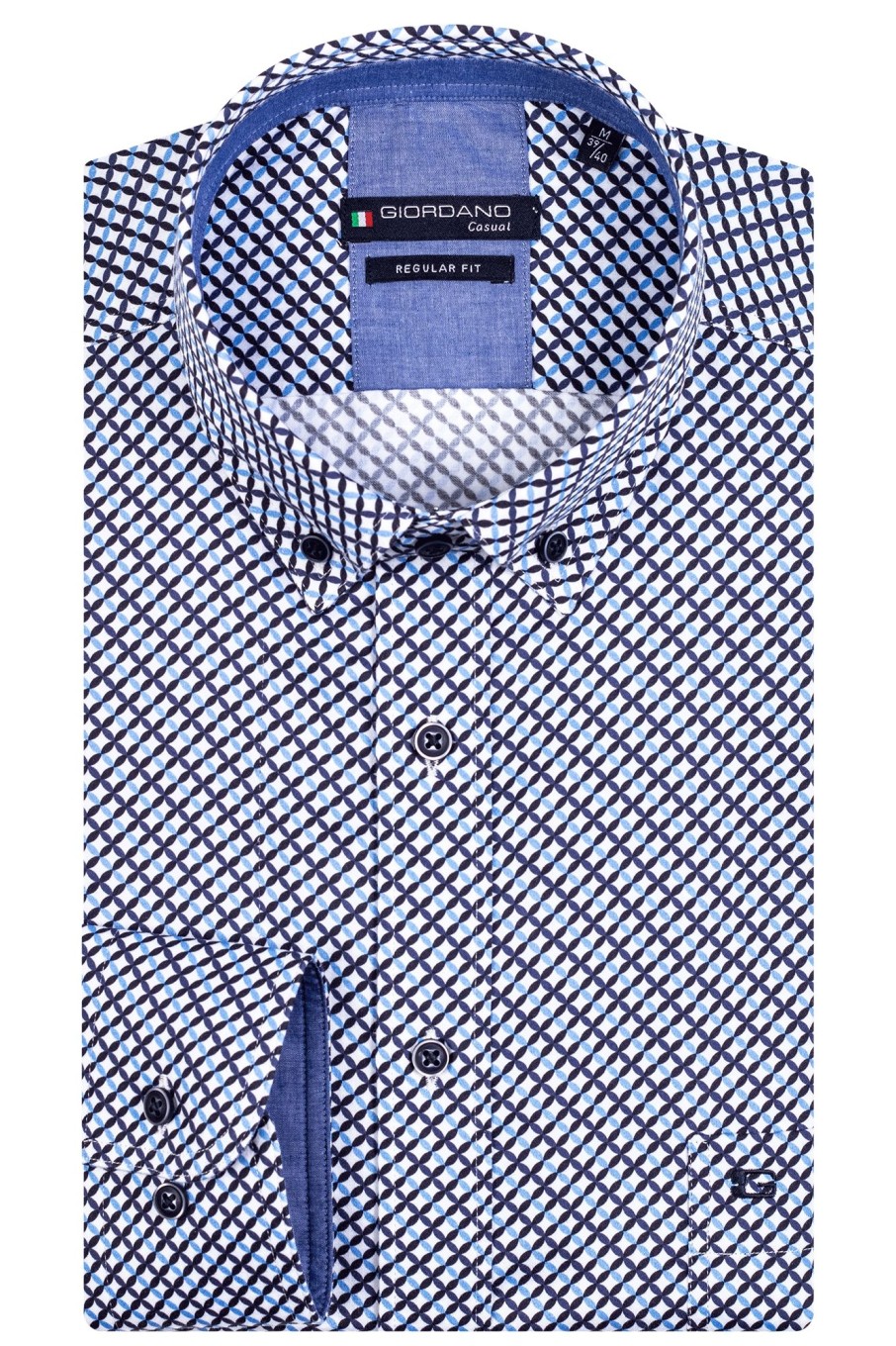 Herren Giordano | Ivy, Ls Button Down Multi Color Mini Print