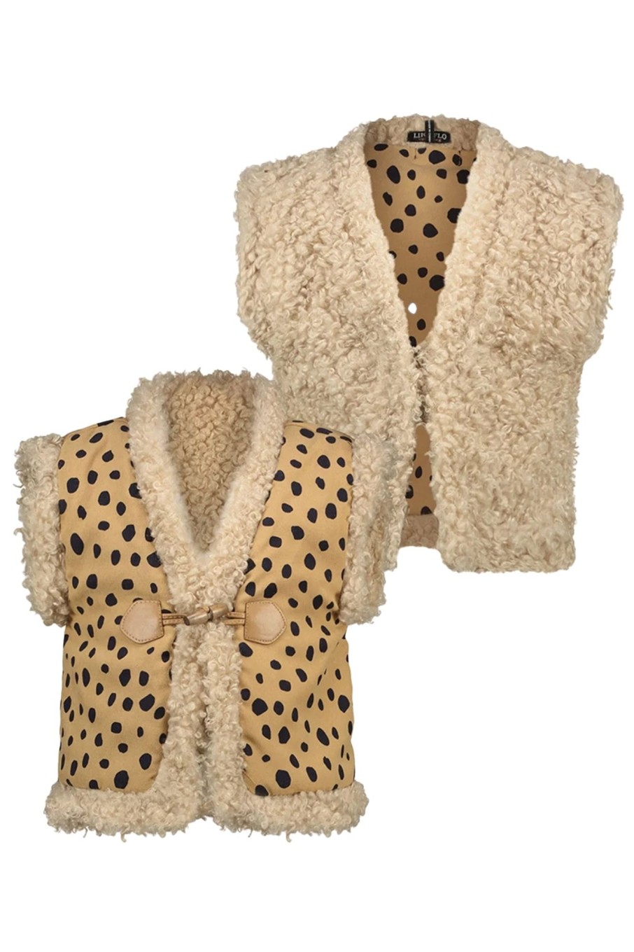 Kids Like Flo | Flo Girls Reversible Curly Dot Fur Gillet