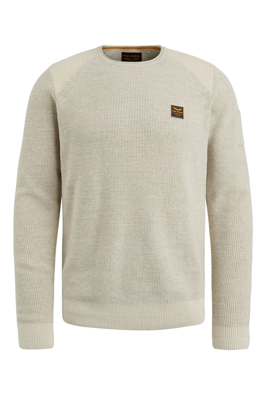 Herren PME Legend | R-Neck Cotton Rib Melee Knit