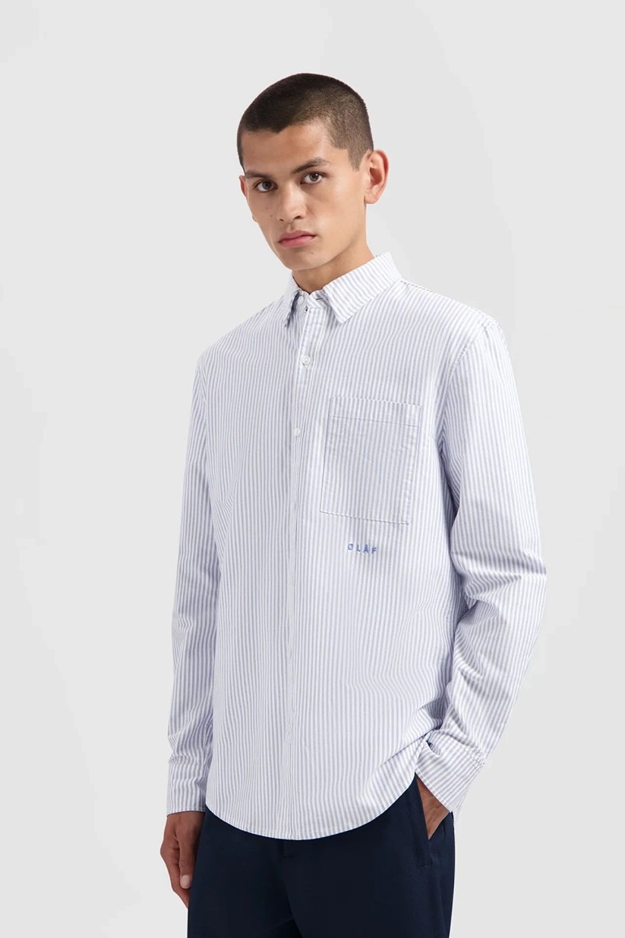 Herren Olaf Hussein | Olaf Oxford Stripe Shirt