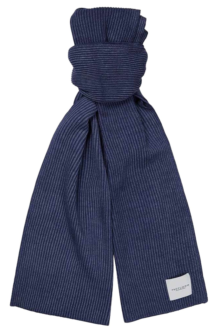 Herren Profuomo | Scarf Wool Nylon Mid Blue