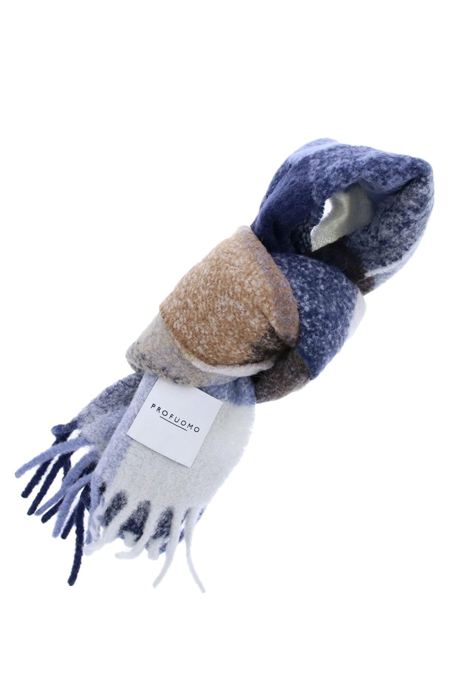 Herren Profuomo | Scarf Alpaca Nylon Blue Camel