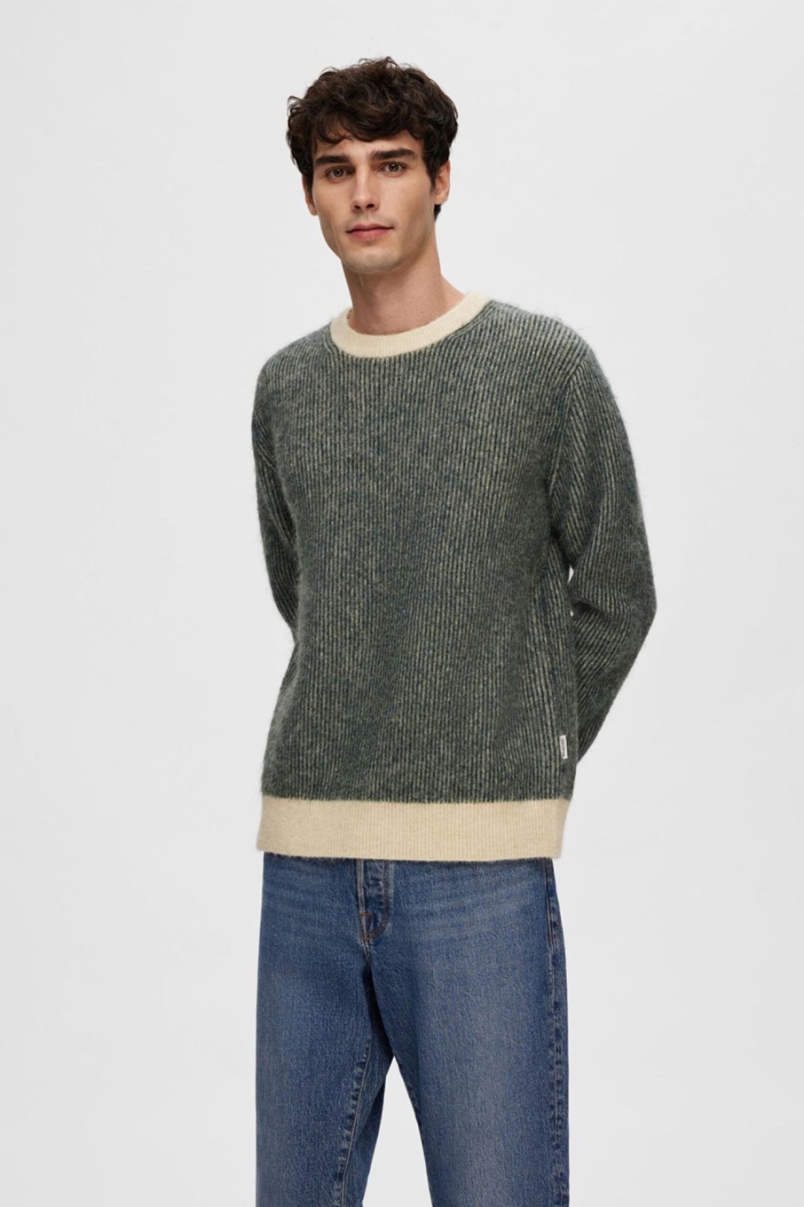 Herren Selected | Slhrai Ls Knit Crew Neck